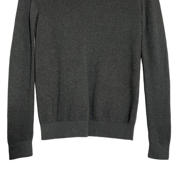 Aritzia Wilfred Open Back Wool Sweater SIZE XS Black Keyhole Cutout ITALIAN YARN - Picture 7 of 8